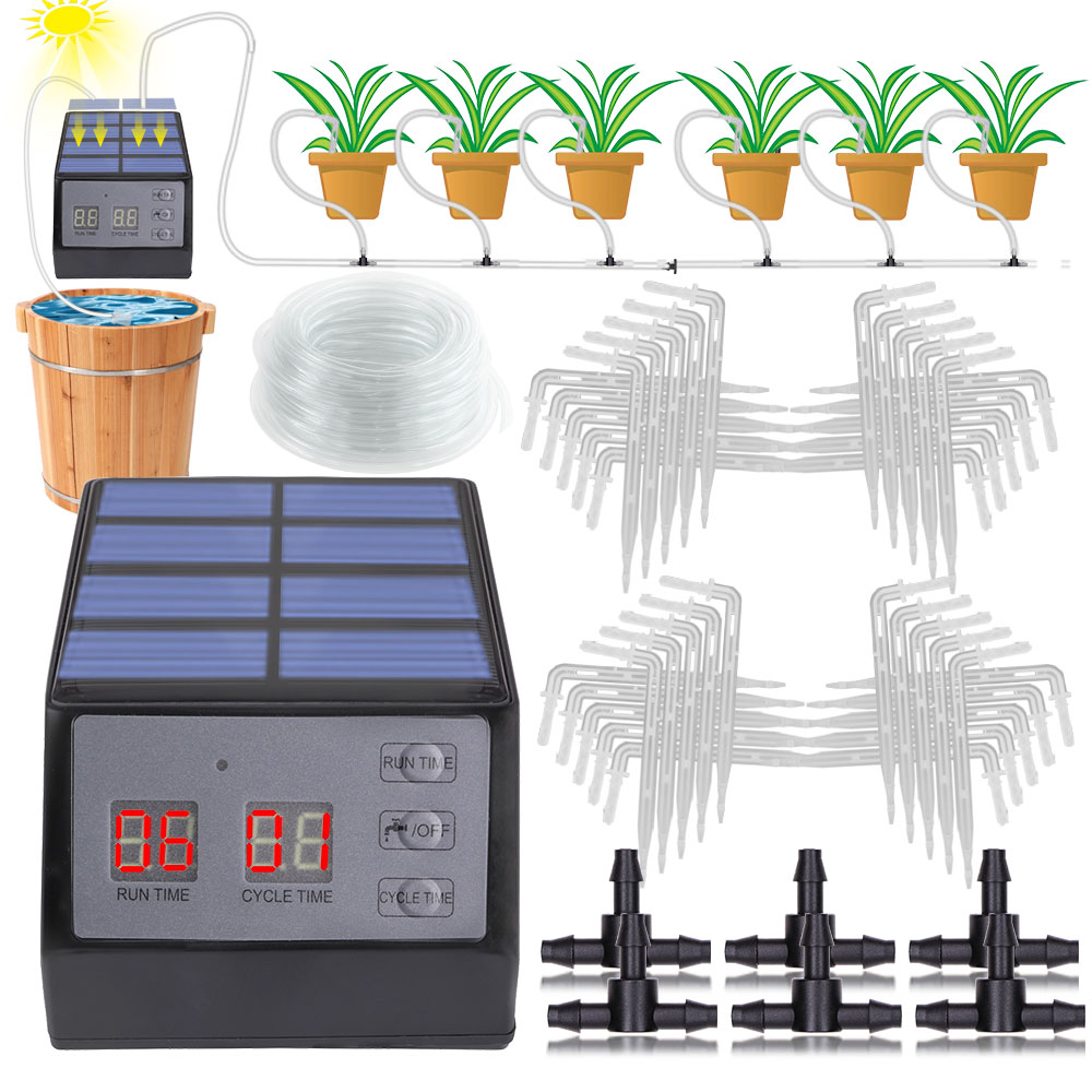 Solar Drip Irrigation Kit Garden - نظام ري بونساي لنباتات الحدائق ،