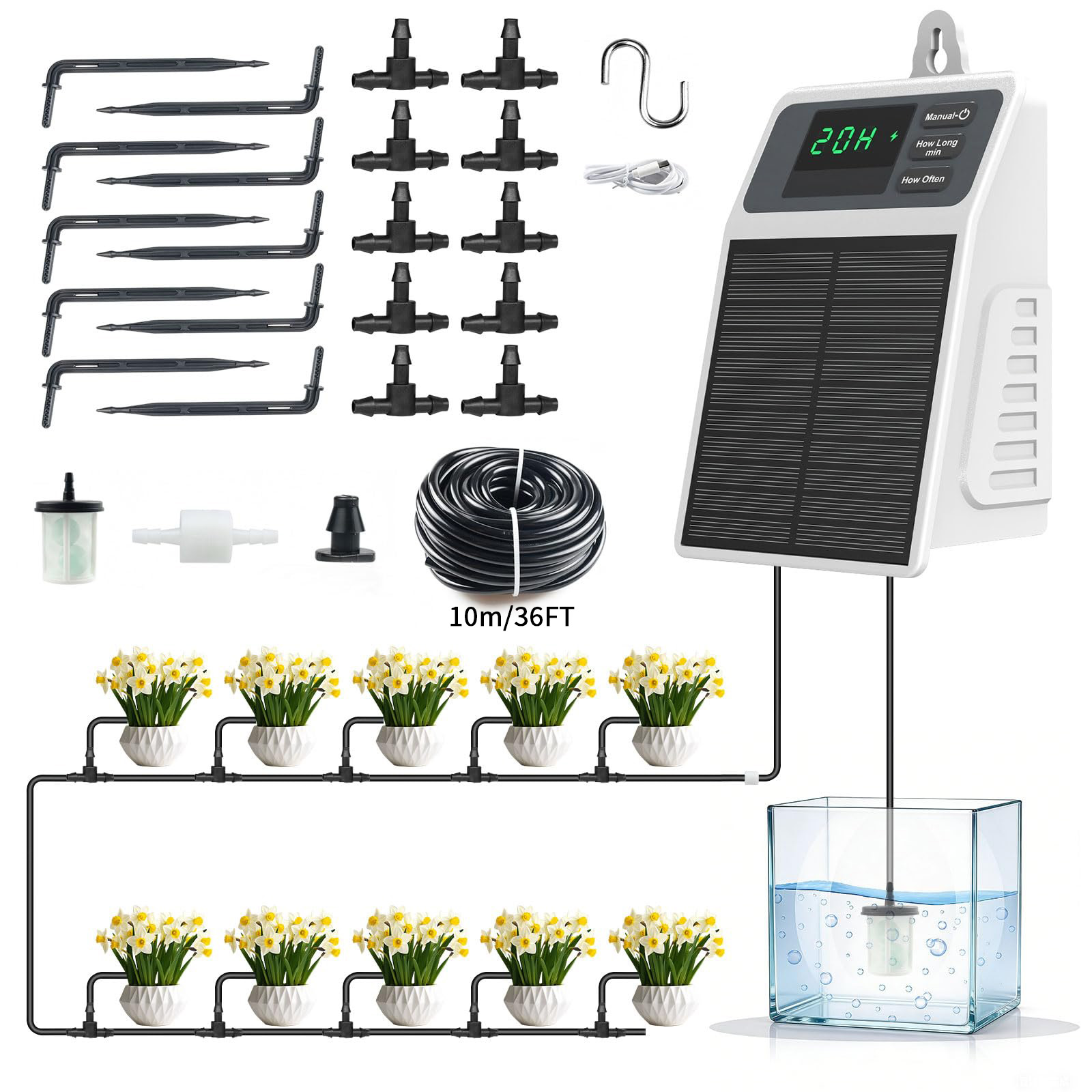 Drip Irrigation System Automatic Kit - نظام ري بالتنقيط شمسي محسّن للري