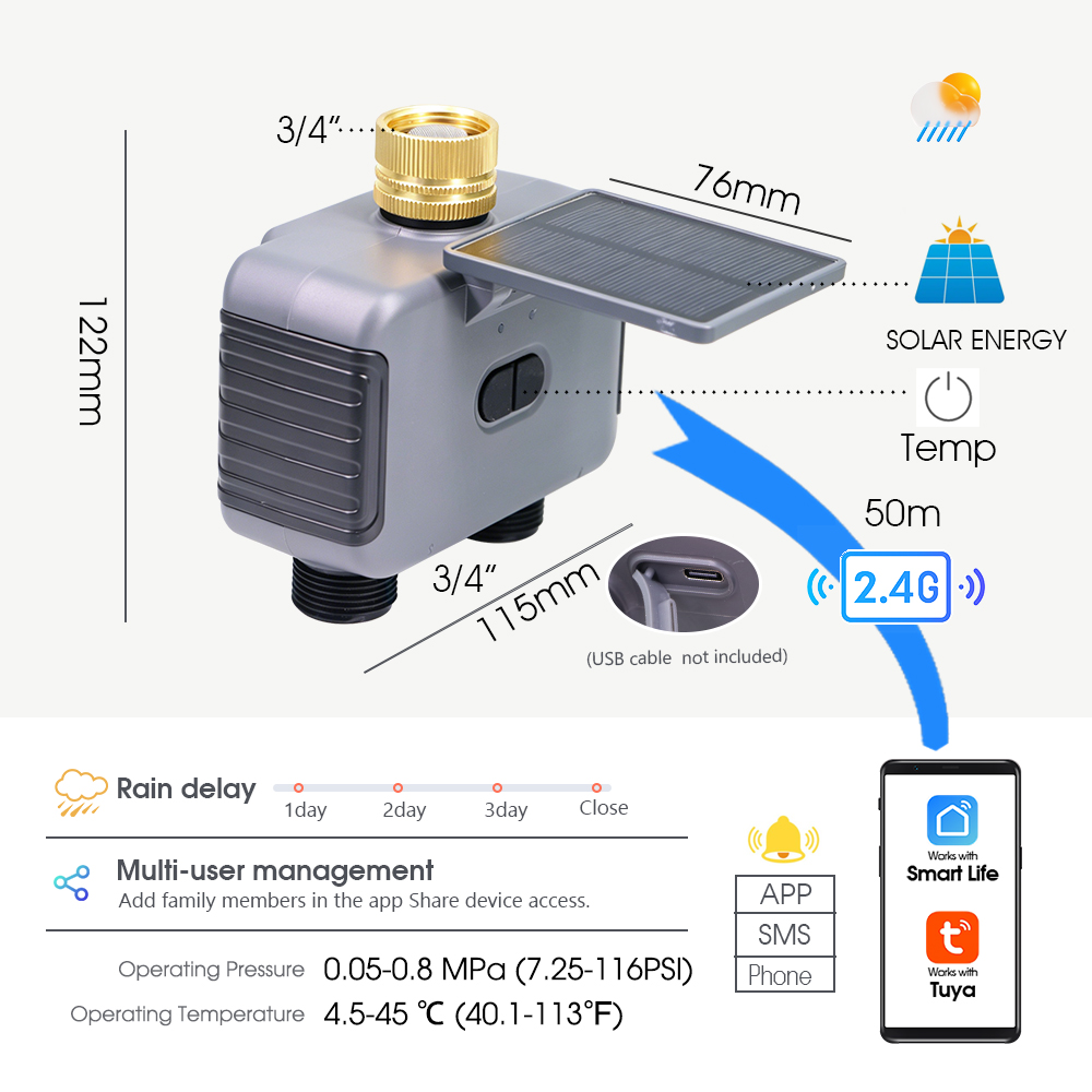 تاي سمارت سولار مؤقت ري بمنطقت - مراجعة Rain Sensor For Irrigation Timer وسعره