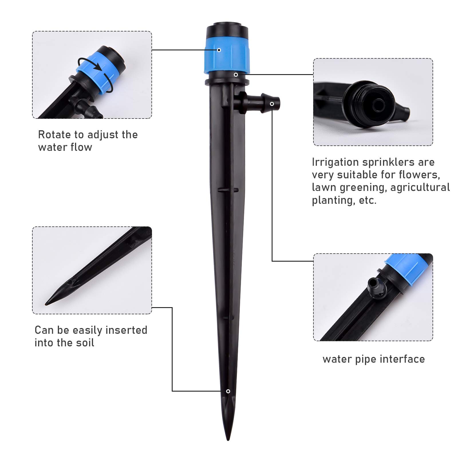30 قطعة منقطات الري بواعث التن - مراجعة Drip Emitters Adjustable 360 Micro وسعره