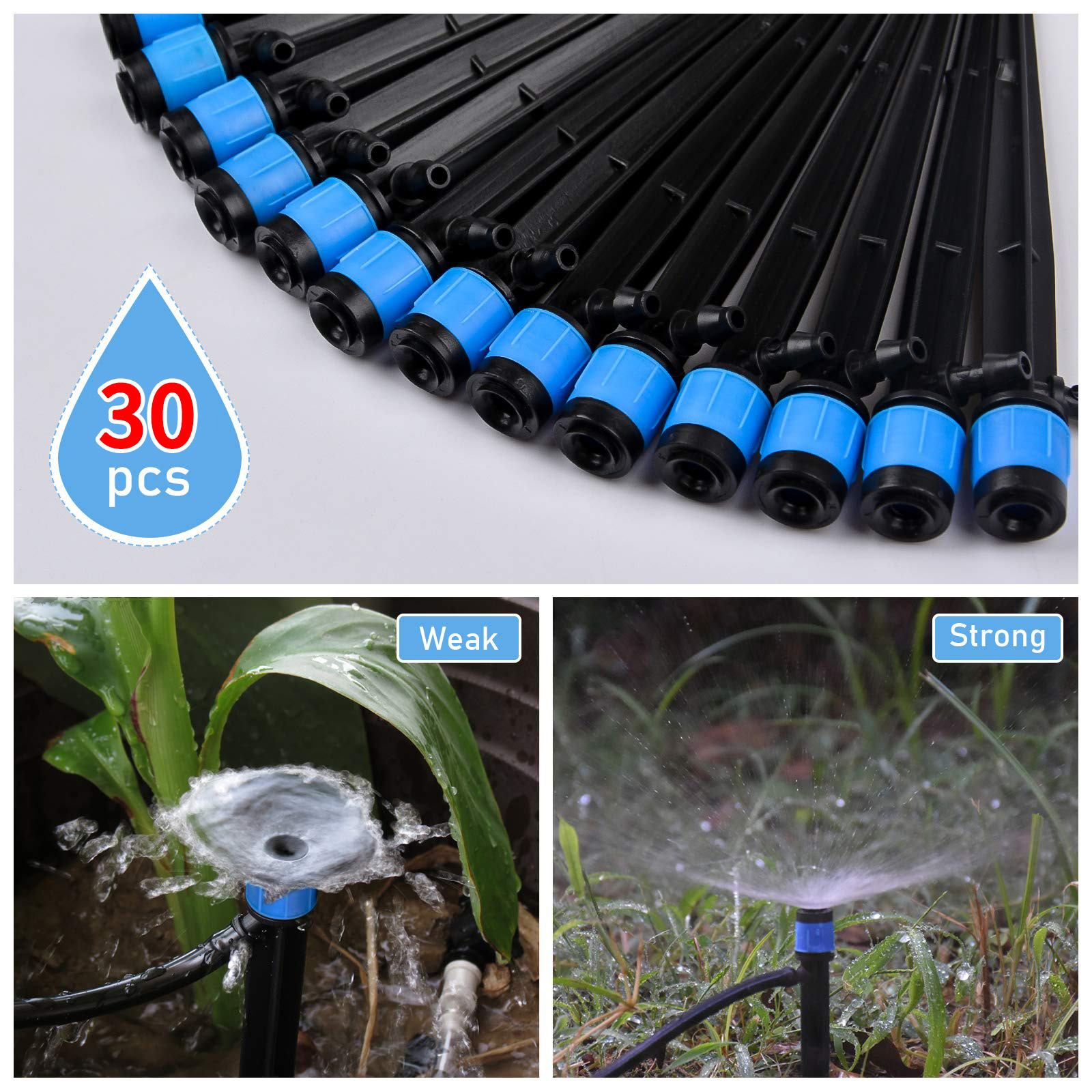 30 قطعة منقطات الري بواعث التن - مراجعة Drip Emitters Adjustable 360 Micro وسعره