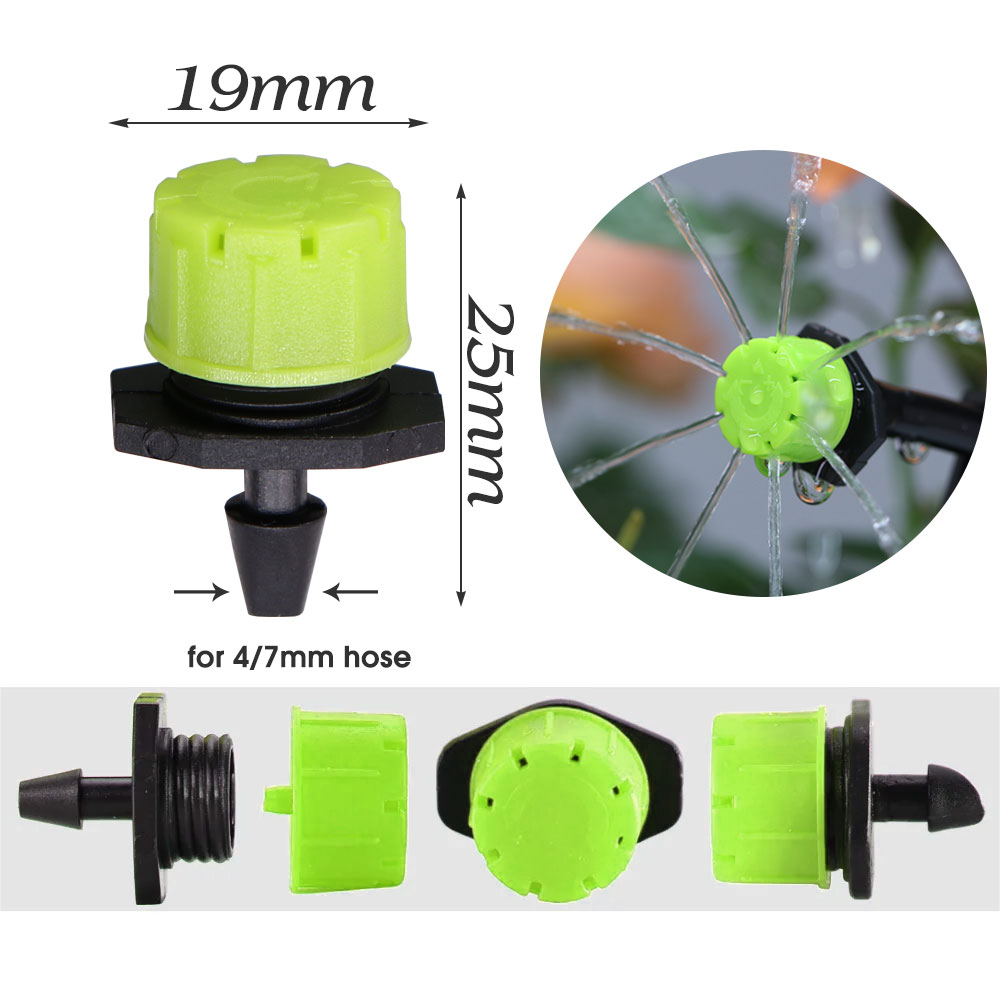 30-1000 قطعة الأخضر 8 حفرة قاب - مراجعة Drip Emitters Adjustable 360 Micro وسعره