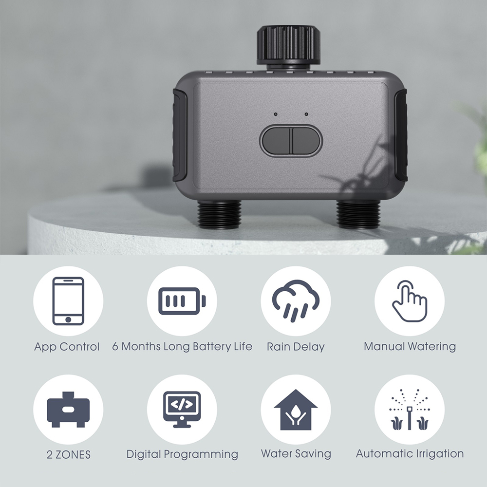 واي فاي متوافق مع بلوتوث 2 مخر - مراجعة Wifi Water Timer Hose Faucet Smart وسعره