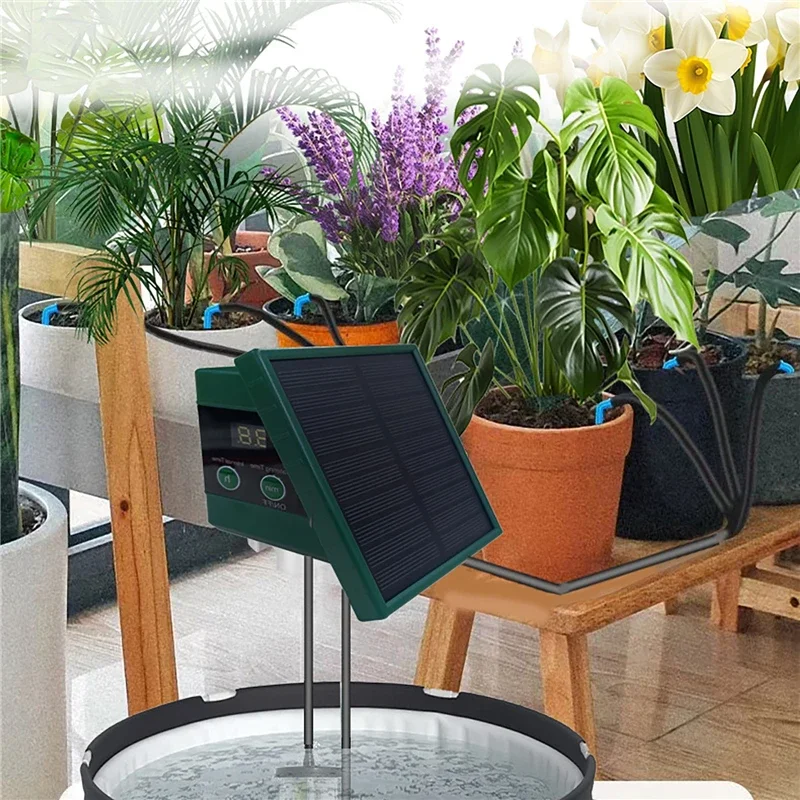 نظام الري بالطاقة الشمسية جهاز - مراجعة Solar Drip Irrigation Kit Garden وسعره