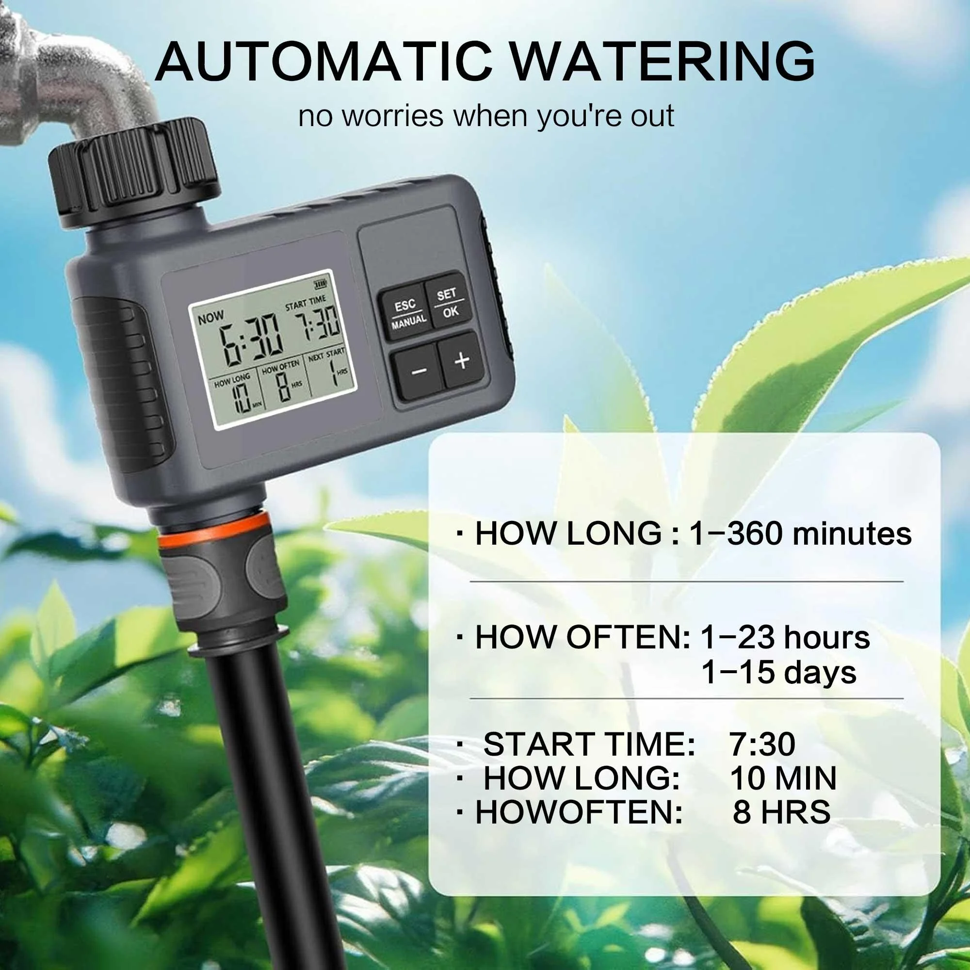 مؤقت مياه رقمي ذكي للحدائق الخ - مراجعة Rain Sensor For Irrigation Timer وسعره