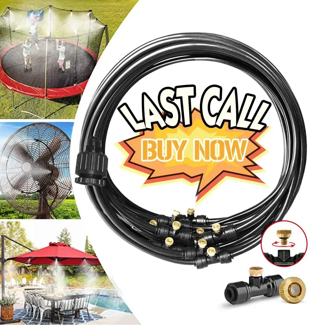 مجموعة نظام تبريد بالرذاذ للاس - مراجعة Mist Cooling System Outdoor Patio 15M وسعره