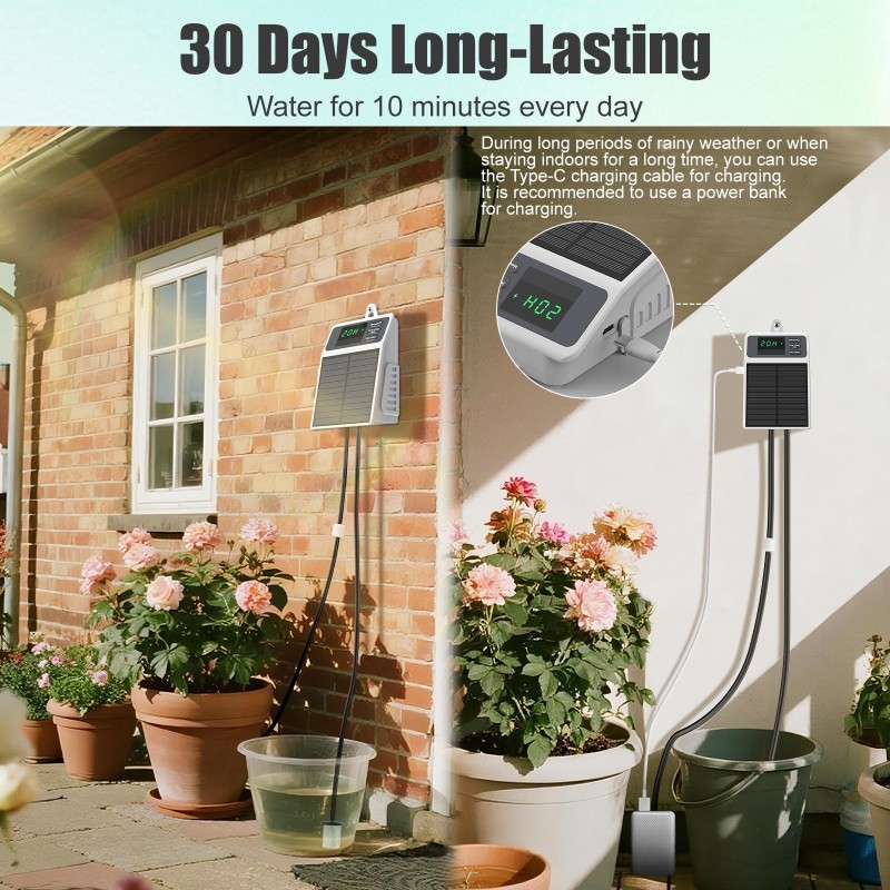 نظام ري ذكي يعمل بالطاقة الشمس - مراجعة Solar Drip Irrigation Kit Garden وسعره