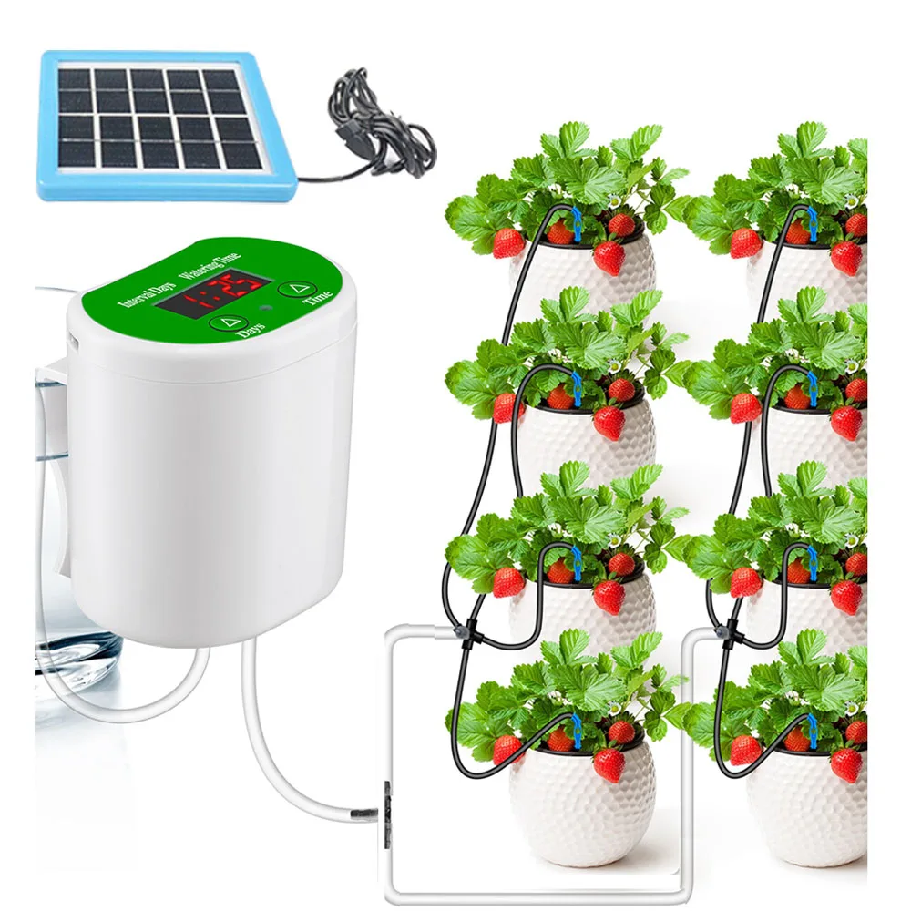 مضخة مياه ذكية للري بالتنقيط م - مراجعة Solar Drip Irrigation Kit Garden وسعره