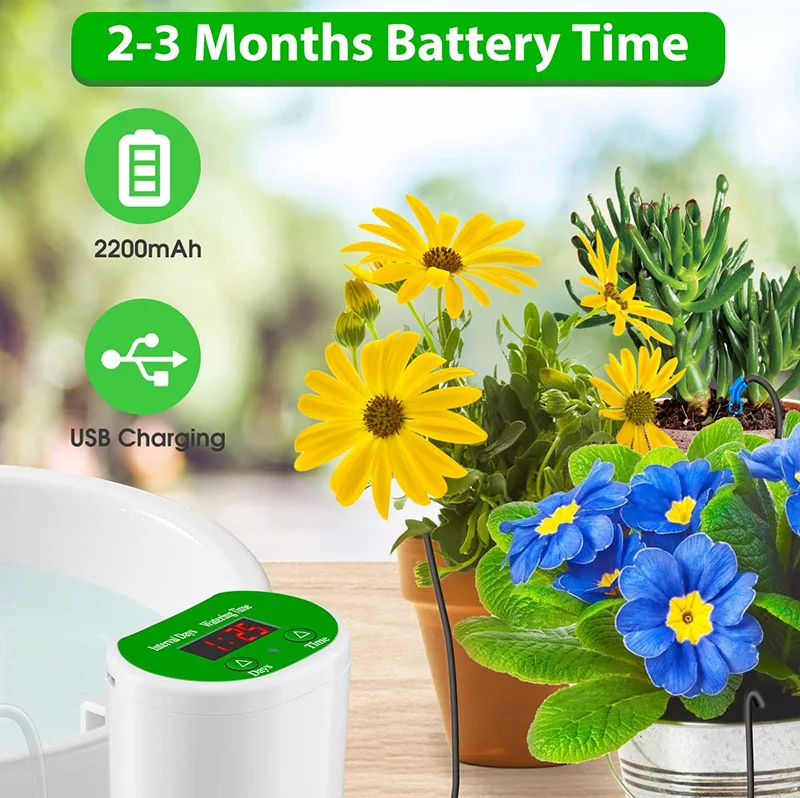 مضخة مياه ذكية للري بالتنقيط م - مراجعة Solar Drip Irrigation Kit Garden وسعره