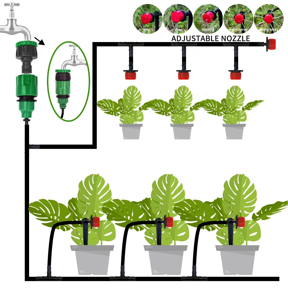حديقة الري بالتنقيط التلقائي ن - مراجعة Drip Irrigation System Automatic Kit وسعره