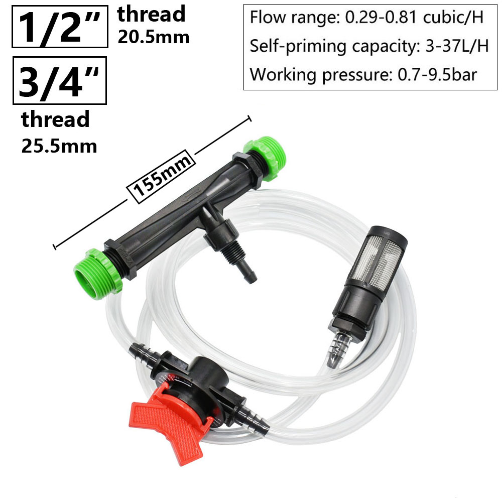 نظام الأسمدة فنتوري 1/2 3/4 1  - مراجعة Fertilizer Injector Venturi 3/4 Inch وسعره