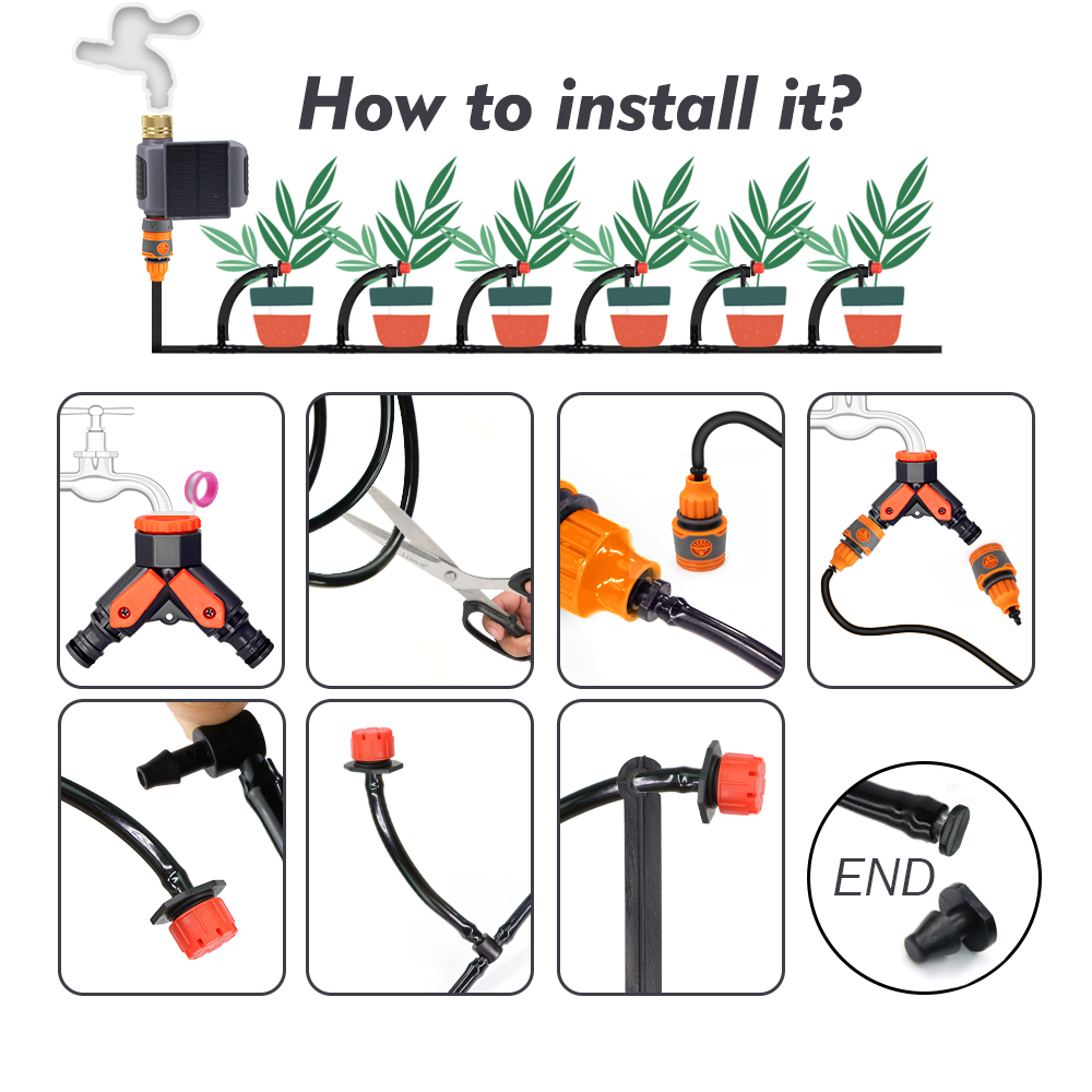 نظام ري بالتنقيط ذكي يعمل بالط - مراجعة Solar Drip Irrigation Kit Garden وسعره