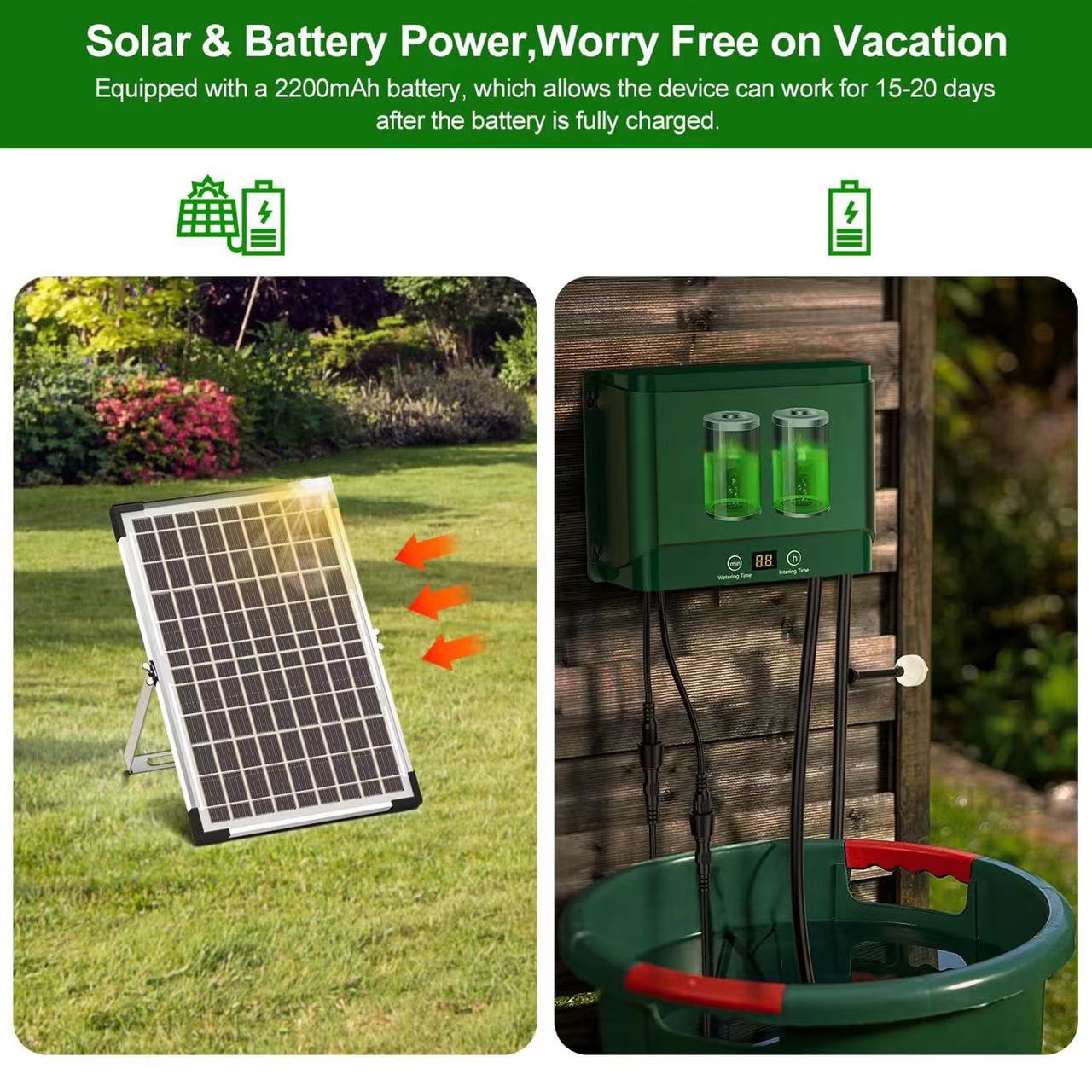 منتج رائج: نظام ري آلي بالتنقي - مراجعة Solar Drip Irrigation Kit Garden وسعره