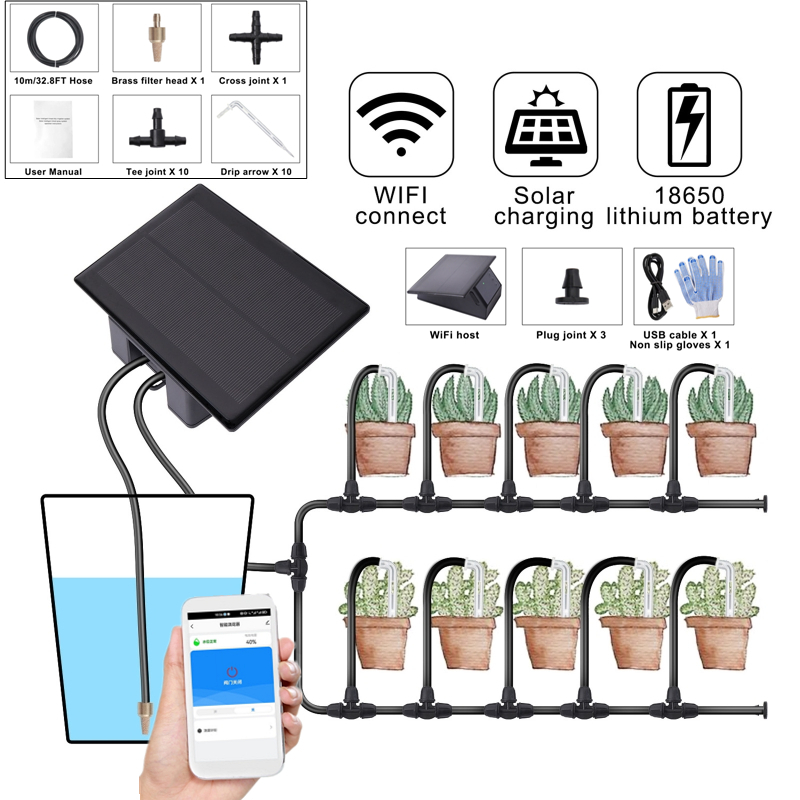 الطاقة الشمسية الموقت مضخة الت - مراجعة Solar Drip Irrigation Kit Garden وسعره