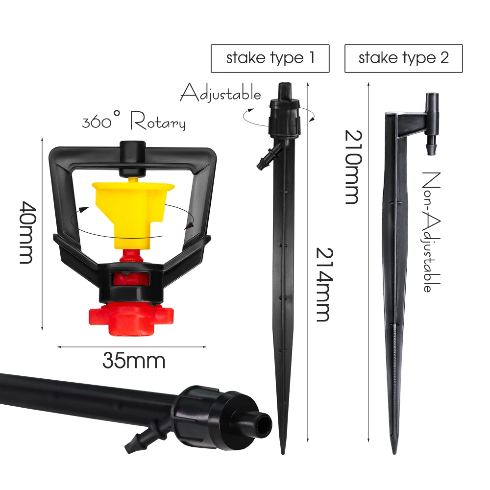 رشاش صغير دوار ° ، فوهة ري بال - مراجعة Drip Emitters Adjustable 360 Micro وسعره