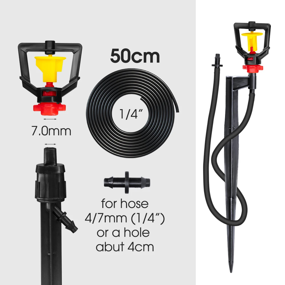 رشاش صغير دوار ° ، فوهة ري بال - مراجعة Drip Emitters Adjustable 360 Micro وسعره