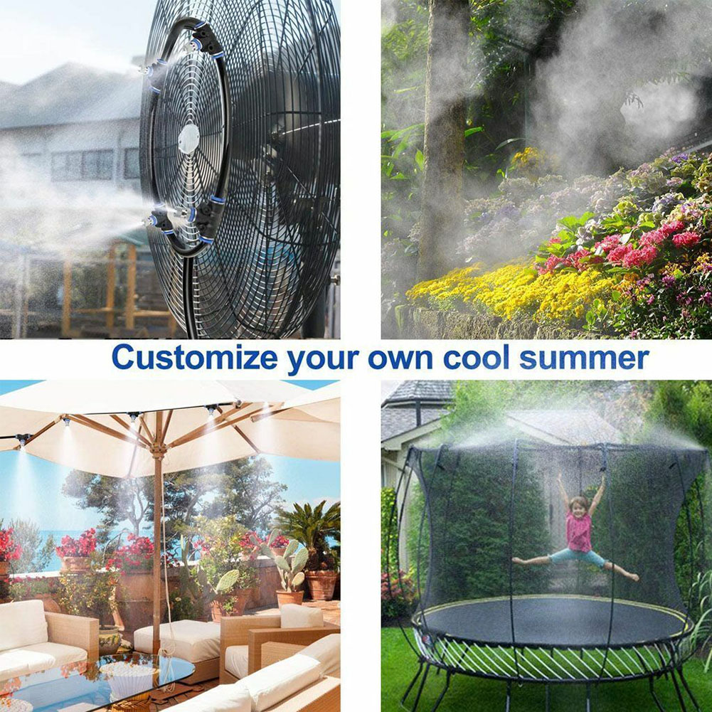 نظام ري بالتنقيط بالرذاذ بطول  - مراجعة Mist Cooling System Outdoor Patio 15M وسعره