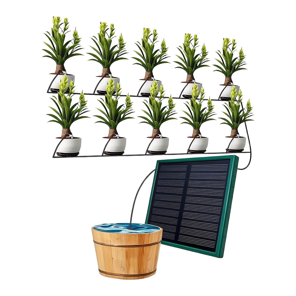 طقم ري بالتنقيط بالطاقة الشمسي - مراجعة Solar Drip Irrigation Kit Garden وسعره