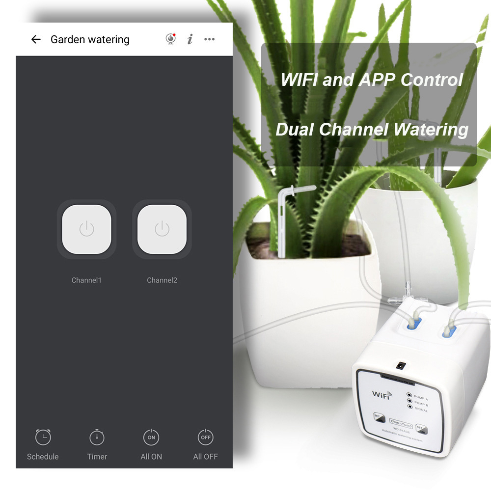 جهاز تحكم بالري عبر واي فاي، ن - مراجعة Automatic Watering Pump Indoor Plants وسعره