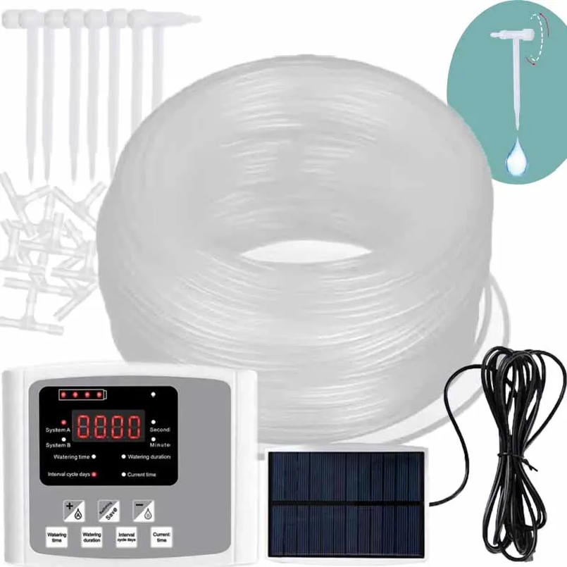 جهاز ري بالتنقيط للحدائق مع صم - مراجعة Solar Drip Irrigation Kit Garden وسعره